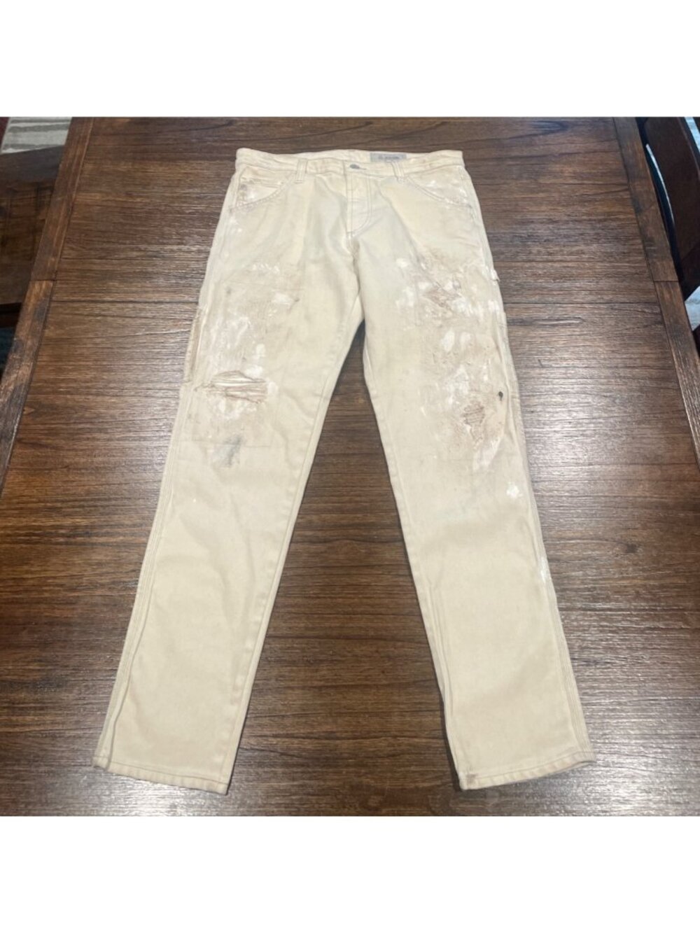 AG Ridge Carpenter Pant 32x31 Dirty Grunge Paint Distressed Ripped AG-ED Denim